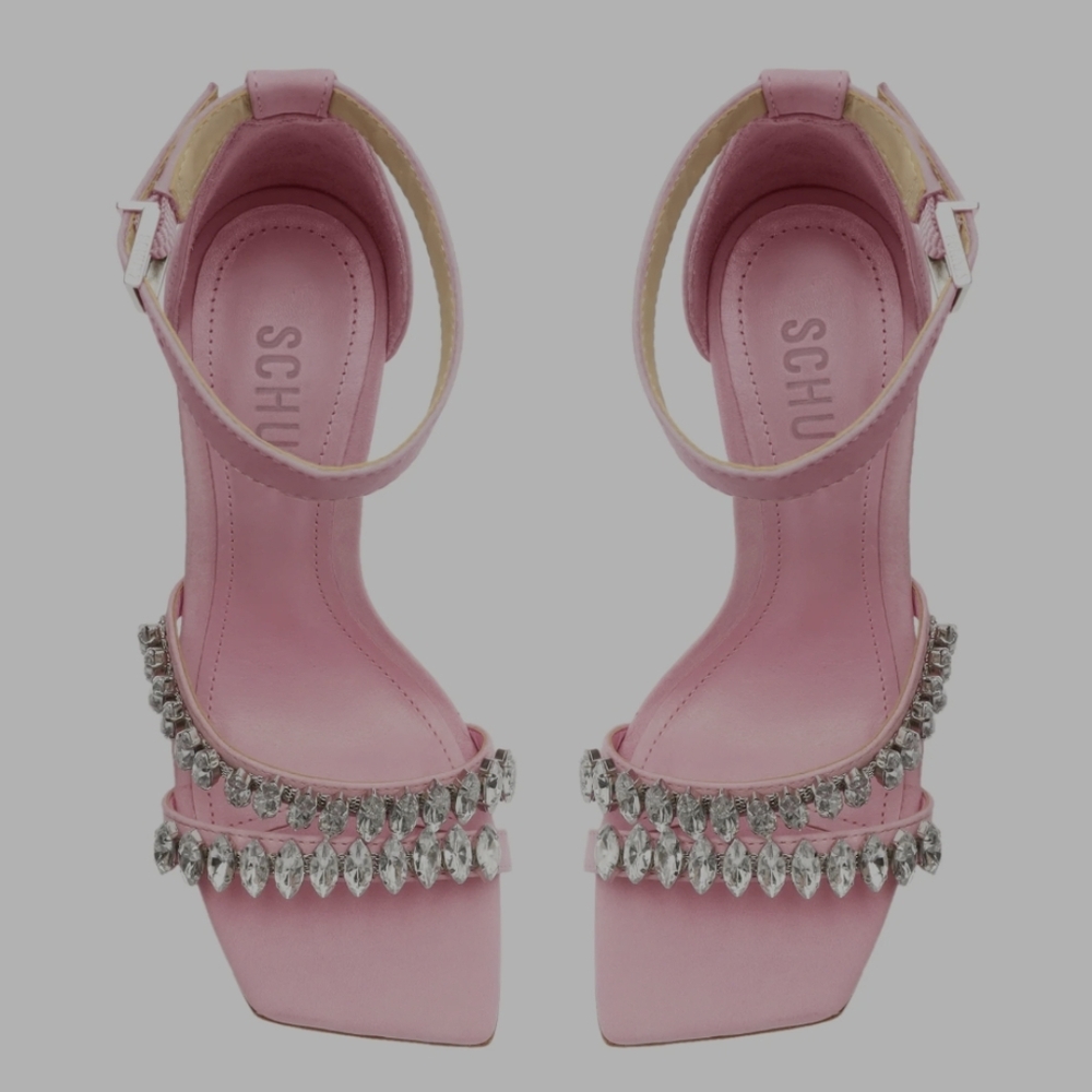 Schutz Pink Women's Sandals with Silver Accents